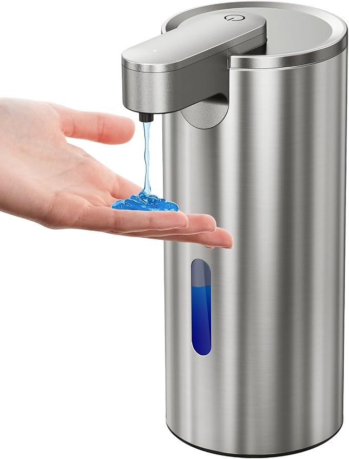 Automatic Soap Dispenser Touchless, Stainless Steel 11.5 oz 3 Levels Adjustable by Fantictas