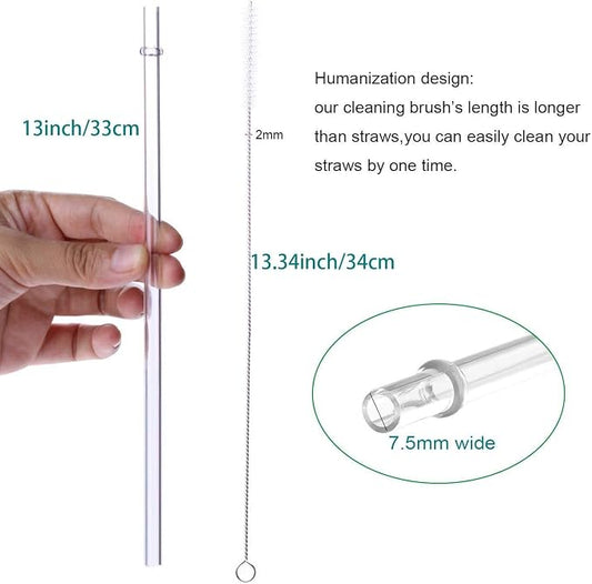 Dakoufish 13" Long Reusable Plastic Replacement Drinking Straws - Image 2