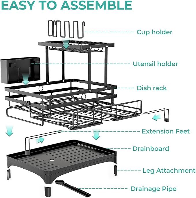 2 Tier Dish Drying Rack - Image 7