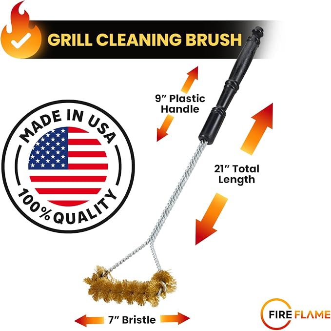 Fireflame BBQ Grill Brush – Non-Scratch Brass Bristles - Image 6