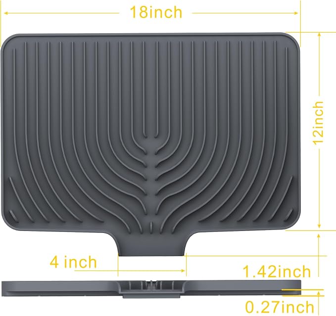Silicone Drying Mat for Kitchen Counter, Dish Drying Rack Matt - Image 6