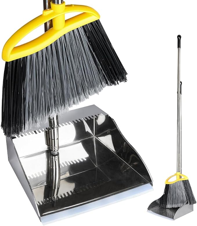 Broom and Dustpan Set, Outdoor Heavy Duty Broom by Unknown