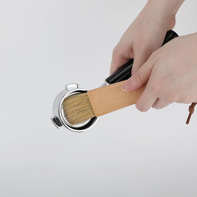 Coffee Grinder Cleaning Brush, Beech Handle Espresso Machine Cleaner Tool - Image 5