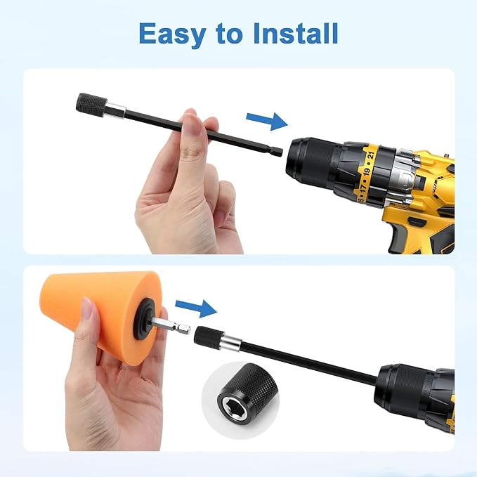 Linkstyle 5PCS Drill Polishing Cone Set, Car Wheel Polisher Sponge Pad Kit - Image 6