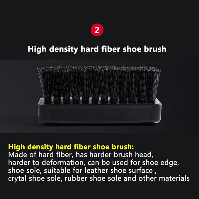GUZI 2Pcs Professional Cleaning Shoe Brush Plastic Soft Brush Hard Brush - Image 7