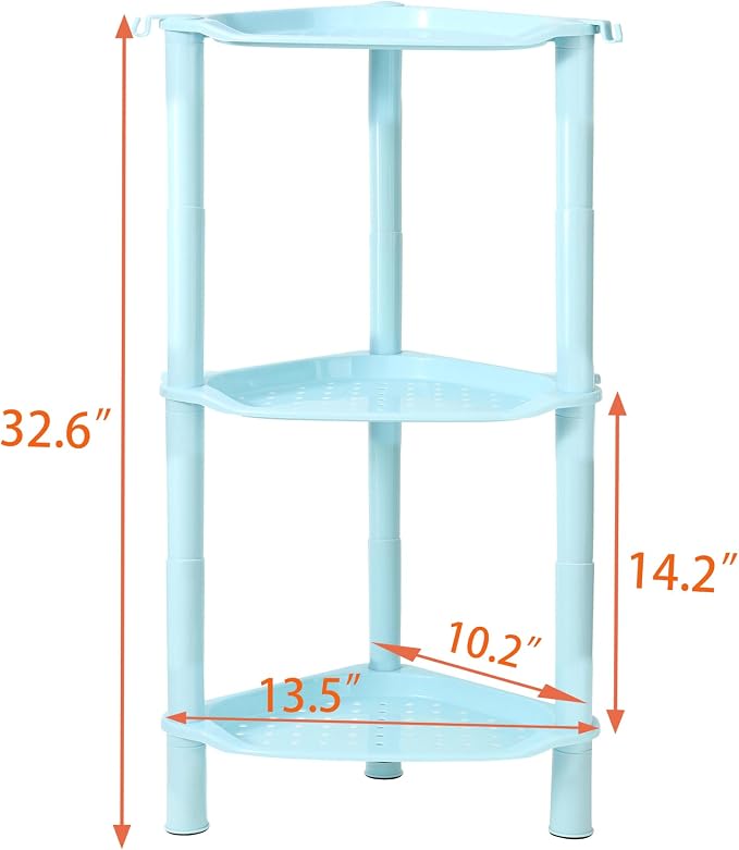 3 Tier Shower Caddy Organizer Shelf Corner, 13.5 x 10 x 26 Inches, Plastic - Image 3