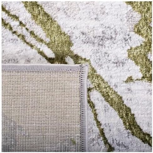 SAFAVIEH Amelia Collection Accent Rug - 2' x 4', Grey & Green, Modern Abstract Design, Non-Shedding & Easy Care, Ideal for High Traffic Areas in Entryway, Living Room, Bedroom (ALA293J)