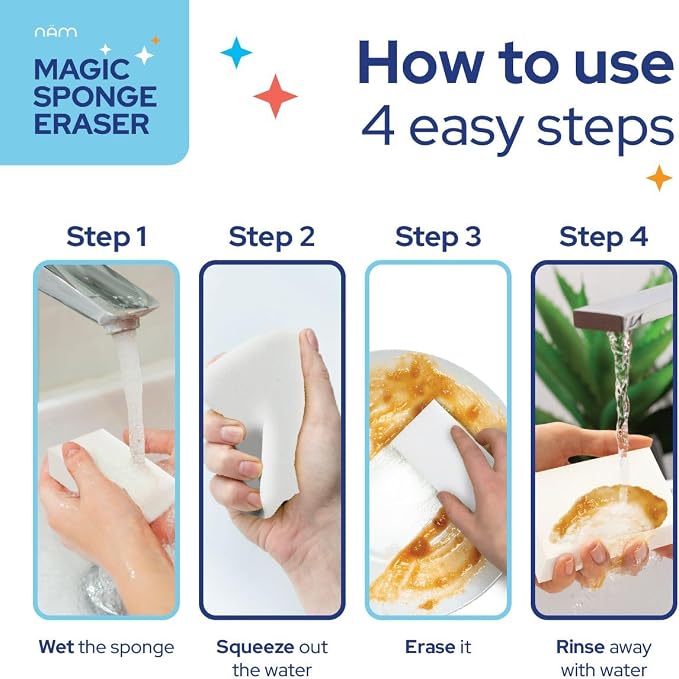 Magic Sponge Cleaning Eraser, 50 Pack Melamine Foam Cleaning Pads, Sink & - Image 3