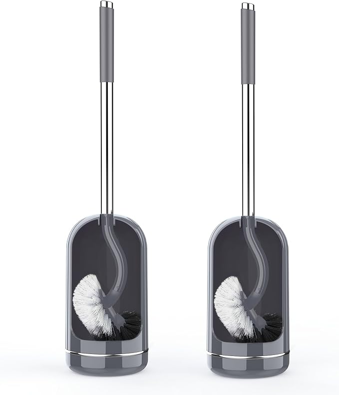 SetSail Toilet Brush and Holder Set, Compact Size Curved Toilet Bowl Brush by SetSail