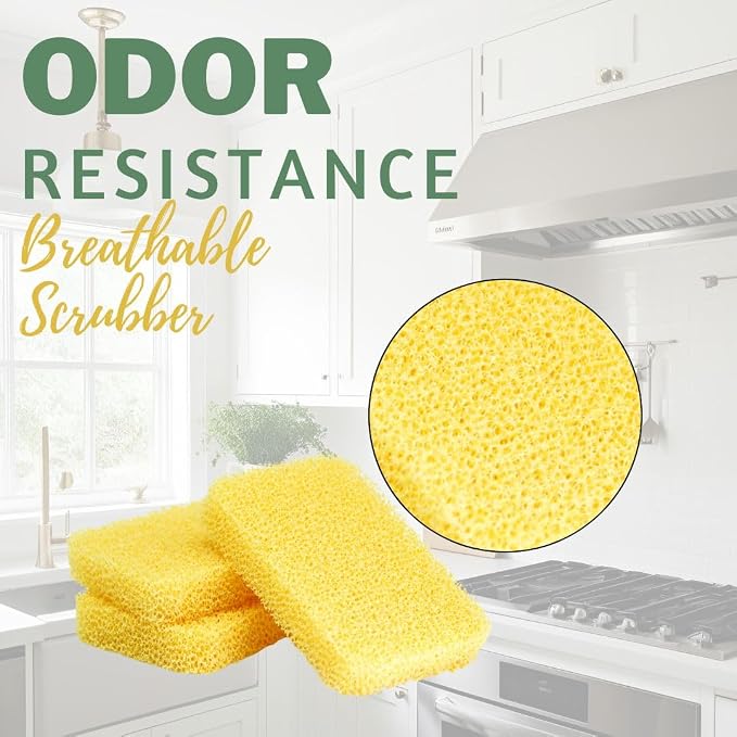 Peachy Clean Kitchen Dish Sponge & Scrubbers, Fresh Lemon Scent, Non-Scratch - Image 3