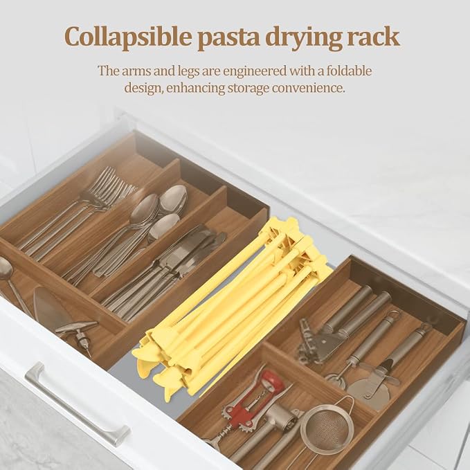 Ourokhome Collapsible Pasta Drying Rack, Plastic Foldable Homemade Fresh - Image 5
