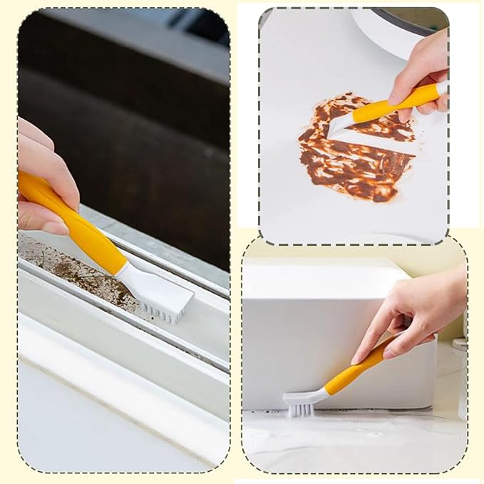 Grout Cleaning Brush Set 2 Pack Crevice Detail Cleaner Brush Multi-Purpose Scrub - Image 4