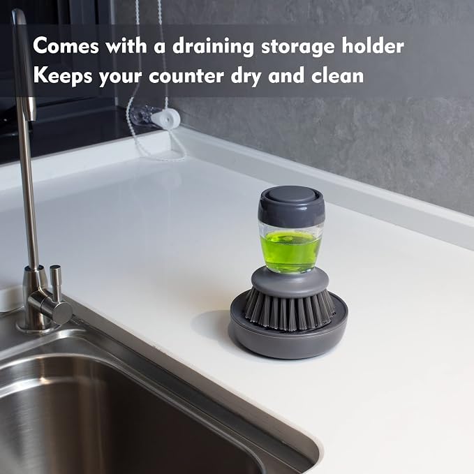 Dish Brush with Soap Dispenser, Kitchen Scrub Brush - Image 6