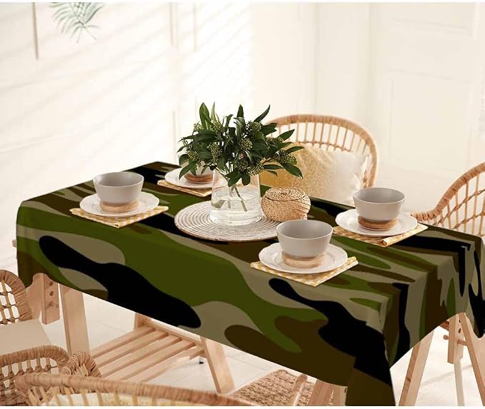 Navy Table Cover 52x70 Classic Army Green Solider Print Brown Black Olive Table - Image 7