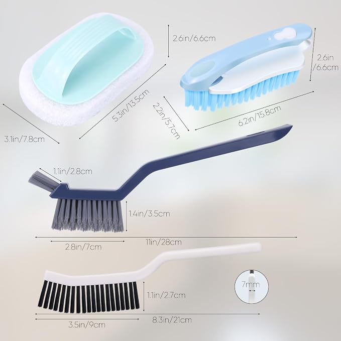Cleaning Brush Set for Household Use, Scrub Brush, Bathroom Cleaning Brushes - Image 7