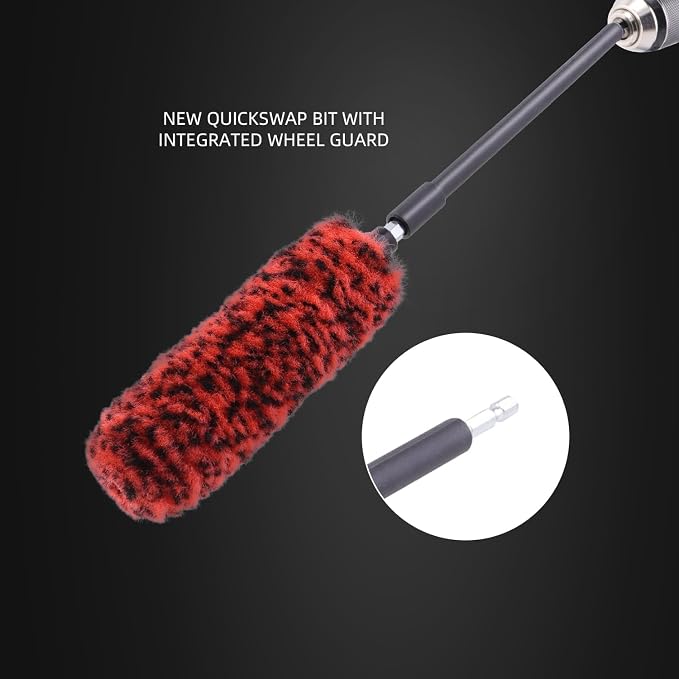 SPTA 1 Pc Soft Microfiber Extended Reach Rim Drill Wheel Brush, Microfibre - Image 7