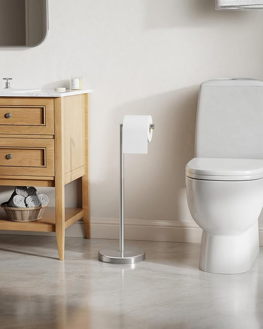 BWE Brushed Nickel Toilet Paper Holder Stand SUS304 Stainless Steel Modern - Image 2