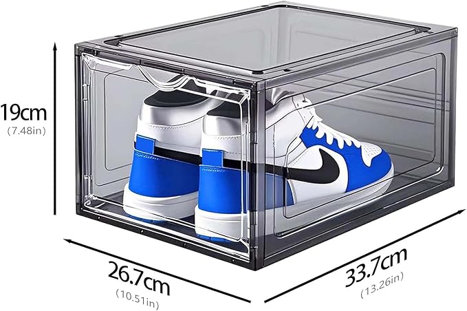 10 Pack Shoe Storage Box Clear Hard Plastic Shoe Organizer Stackable Hats - Image 2