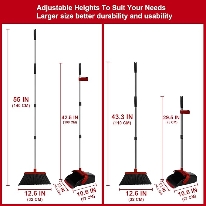 Broom and Dustpan Set, Large Household Broom - Image 4