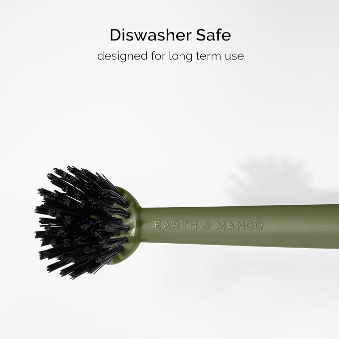 Earth & Mango Magnetic Dish Brush & Scraper, Snaps to Sink, Non-Scratch - Image 5
