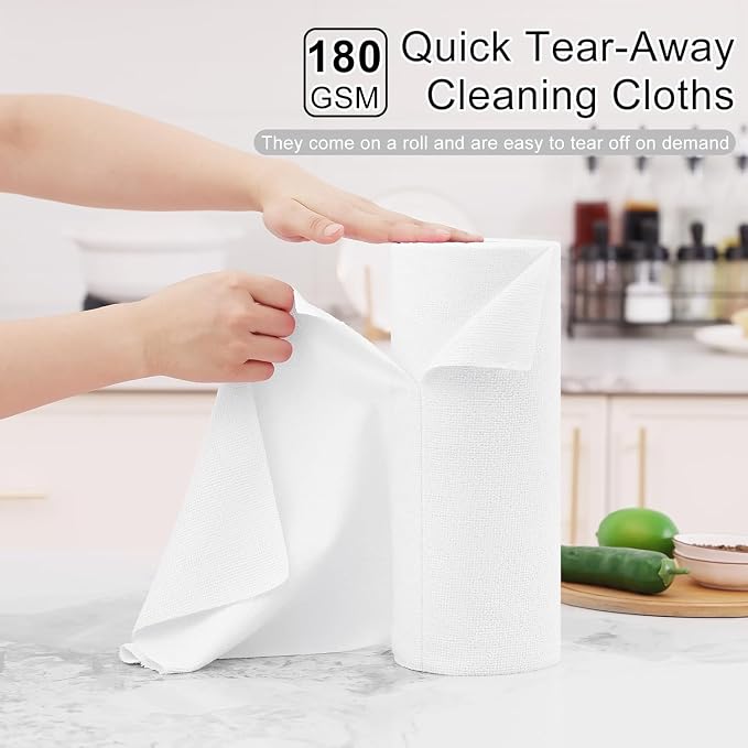 Homaxy Tear Away Dish Cloths Rolls, 40 Sheets-11.8" X 11.8", Reusable Washable - Image 2