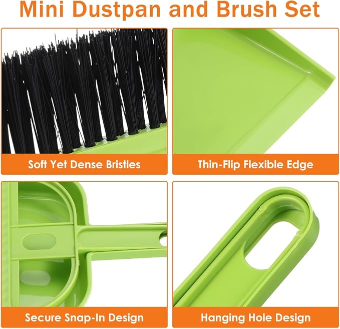 DECHOUS Dustpan and Broom Set for Desk: 6 Pack Mini Handheld Cleaning Broom and - Image 8