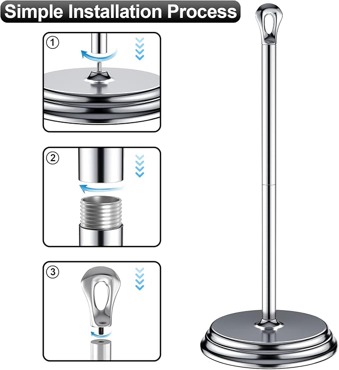 Toilet Paper Holder with Rustproof, Metal Free Standing Toilet Paper Stand - Image 5