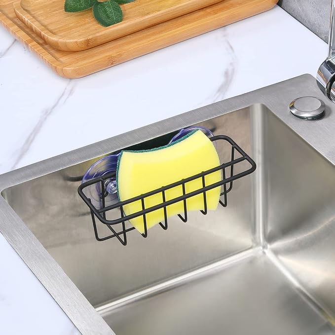 Sink Caddy Sponge Holder for Kitchen Sink Dish Cloth Hanger 2 Suspension Options - Image 5