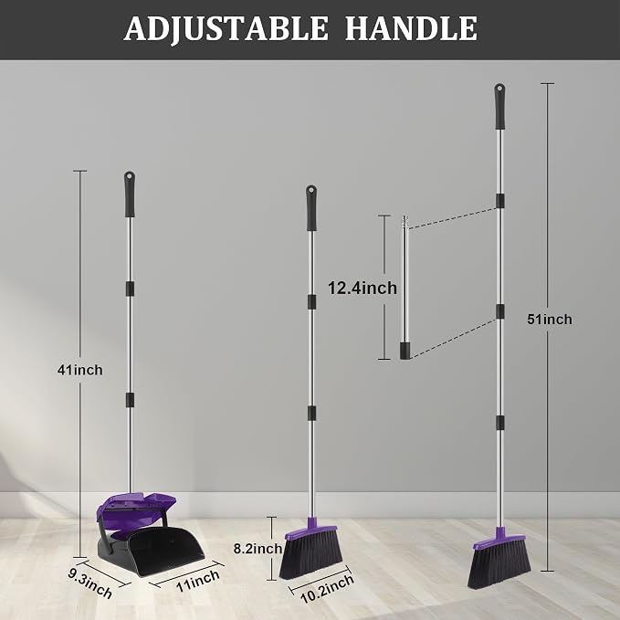 Broom and Dustpan Set, Windproof and Self-Cleaning Teeth - Image 5