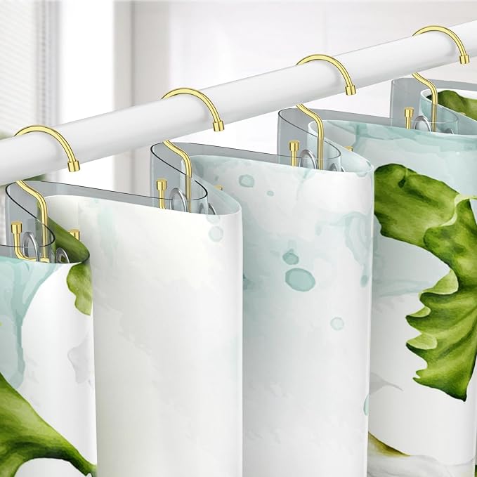 Goowin Shower Curtain Hooks, Shower Curtain Rings, Durable Gold Shower Curtain - Image 2