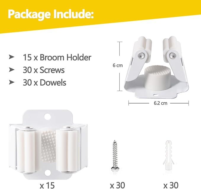 Verdenu 15 Pack Broom Holder Wall Mount, Mop and Broom Holder Wall Mount - Image 2