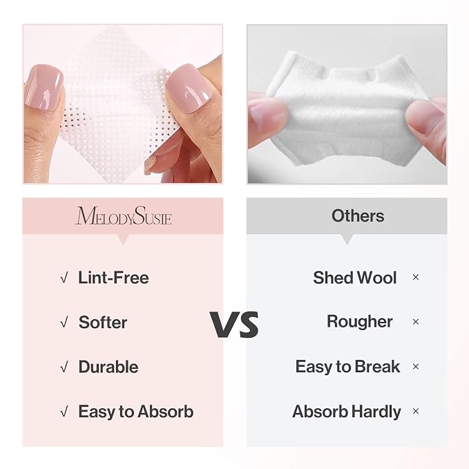 MelodySusie 1050Pcs Lint Free Nail Wipes Super Absorbent Soft Non-Woven - Image 3