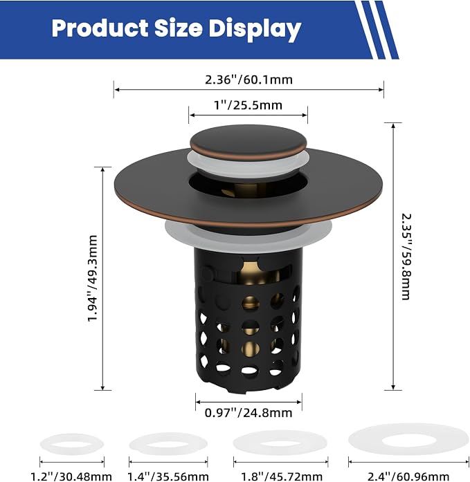 Universal Bathroom Sink Drain Strainer Hair Catcher 2PCS Upgraded - Image 5
