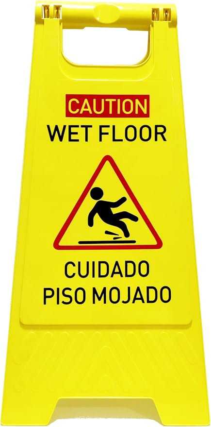 4-Pack Caution wet floor sign, 24 in. Height, Bright Yellow Double-Sided - Image 5