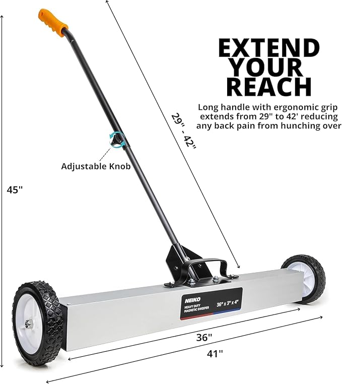 NEIKO 53418A 36-Inch Magnetic Pickup Sweeper - Image 2