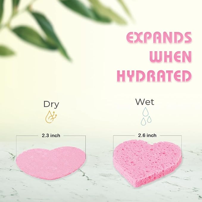 60-Count Compressed Facial Sponges | Makeup Remover Sponge | 100% Natural - Image 2