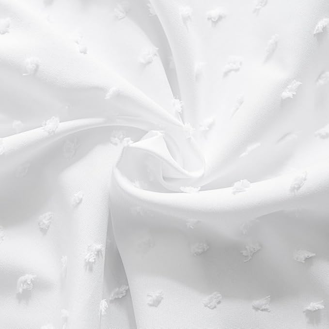 Tufted Dot Bed Skirt King Size Ruffled Bed Skirt with Split Corners, 16 Inch Drop Dust Ruffle Bed Skirts with Platform, White
