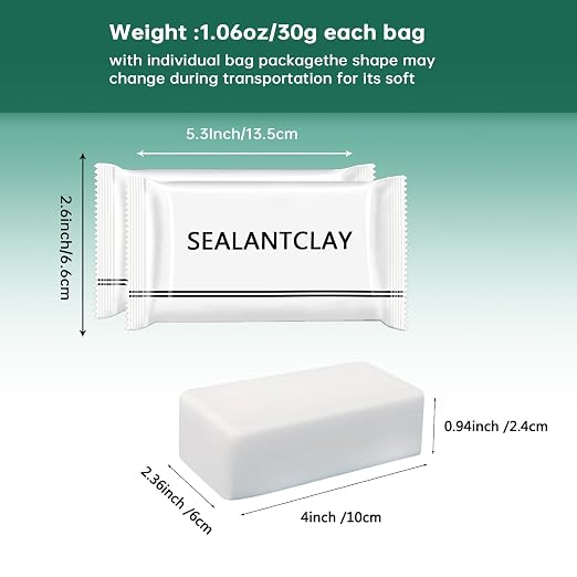 Pack of 4 White Seal Putty Waterproof Duct Seal Repair Sealing Clay, Quick - Image 3