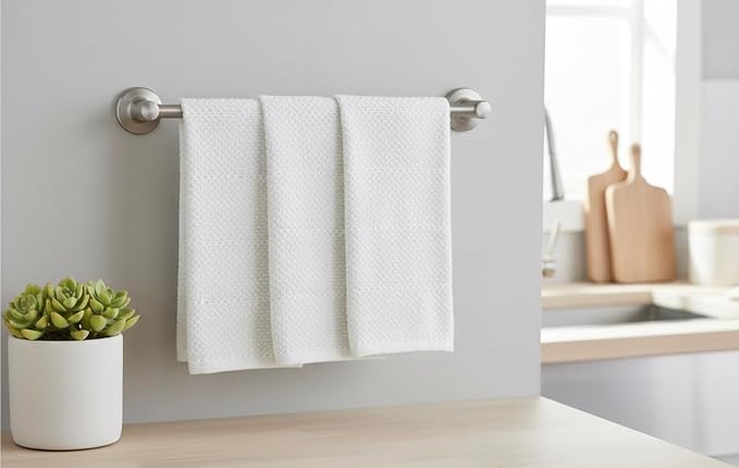Serafina Home White Kitchen Hand Dish Towels: 100% Cotton Cloth Soft Cleaning - Image 4