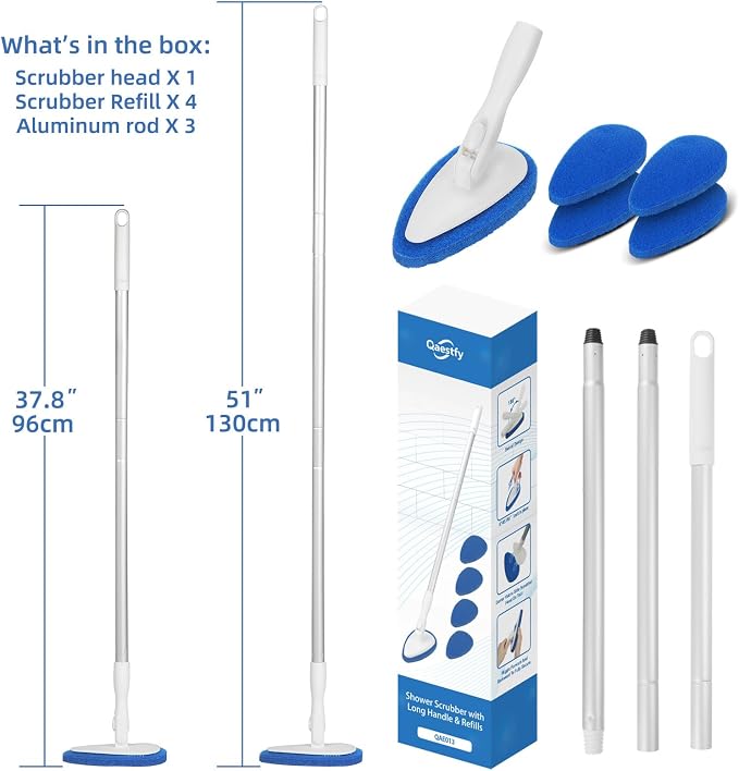 Qaestfy Shower Bathtub Tub Tile Scrubber Cleaning Brush - Image 6