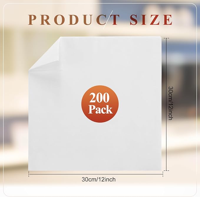 Tranqun 200 Pcs Disposable Microfiber Cleaning Cloth Bulk 12 x 12 Inch Lint - Image 2