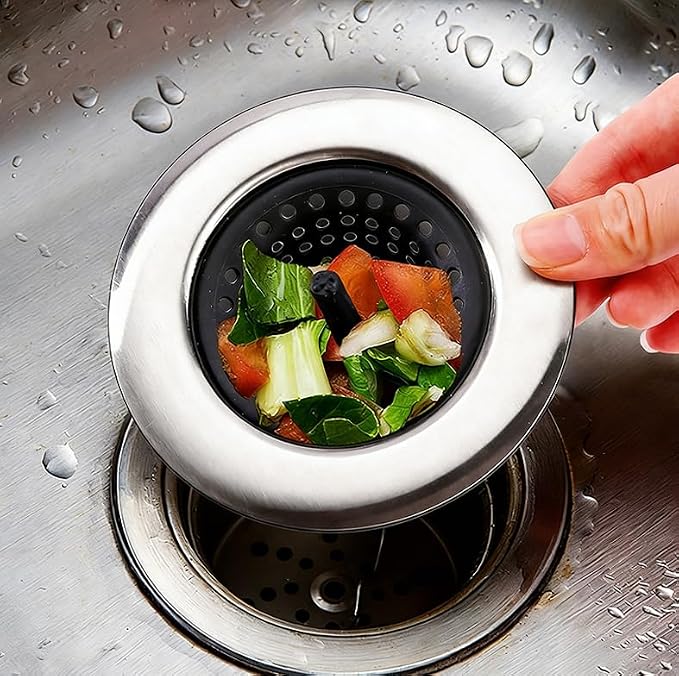 2 Pack Silicone Sink Drain Strainer | 4.5 Inch Wide Rim Filter Kitchen Strainer - Image 3