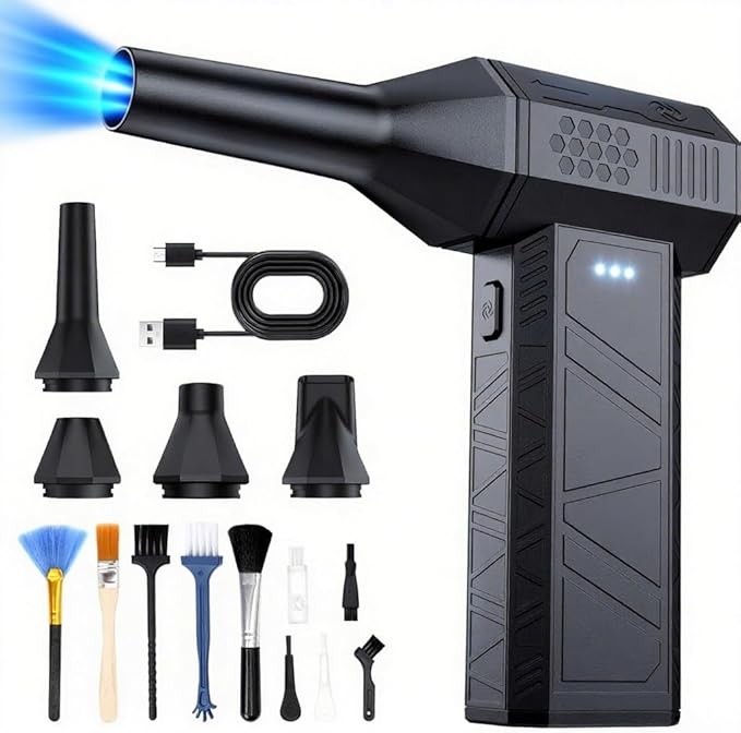 Compressed Air Duster, 3-Gear Electric Air Duster Rechargeable, Super Power Air by Unknown