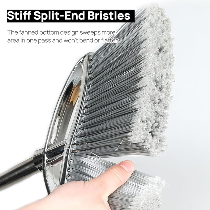 Outdoor Stiff Bristles Angle Broom Heavy Duty Sweeping Patio Broom - Image 4