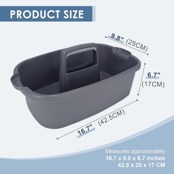 2 Pack Large Cleaning Supplies Caddy Organizer, Portable Shower Caddy Plastic - Image 2
