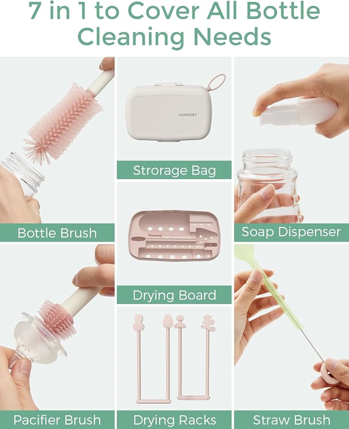 Momcozy Baby Bottle Brush Set, Cleaner Kit - Image 6