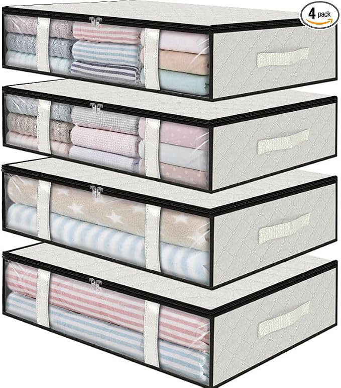 StorageRight Under Bed Storage Bins, Breathable Organizer by StorageRight