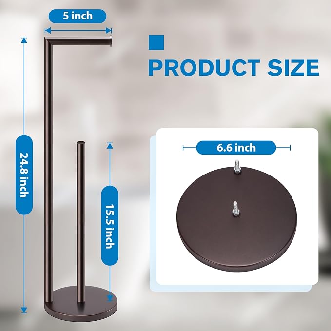 Toilet Paper Holder Stand, Toilet Paper Holder Free Standing, Bronze Toilet - Image 2