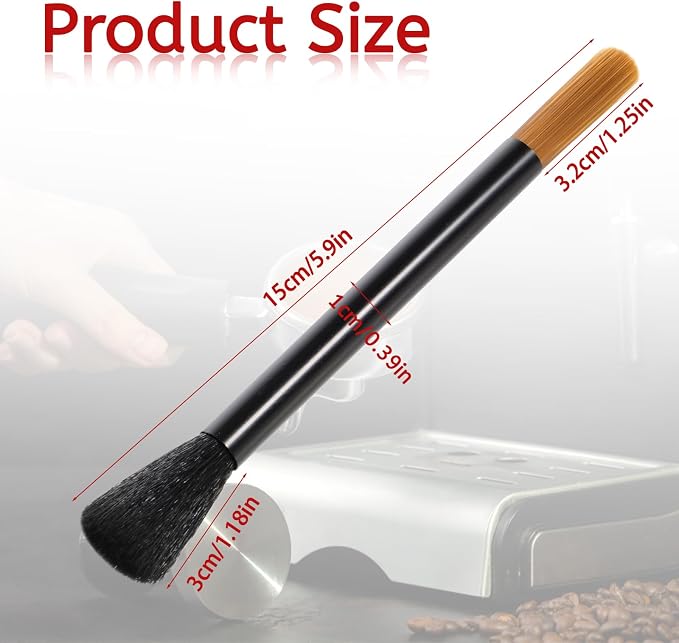Giantree Dual Head Coffee Brush, Coffee Grinder Brush, Dusting Espresso Brush - Image 5
