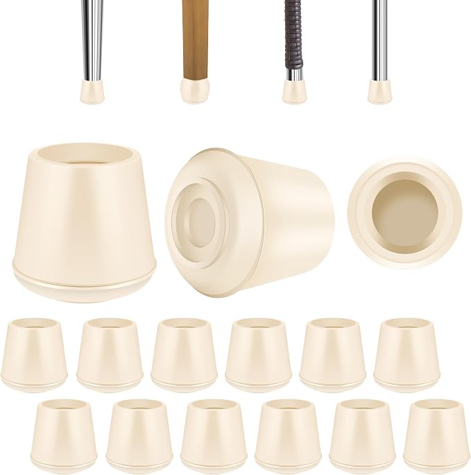 1-1/2" Round Rubber Chair Leg Tips Caps, Chair Leg Floor Protectors, Non-Slip by VOCOMO